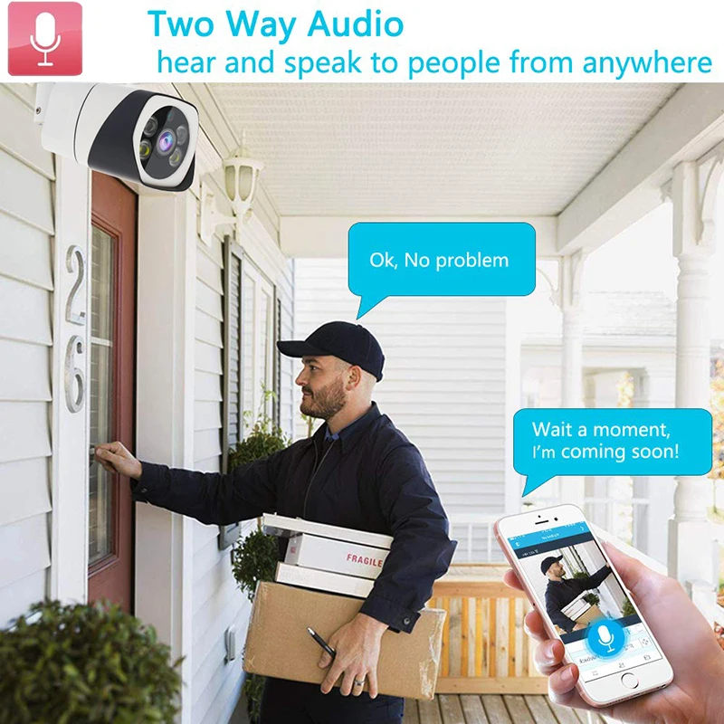 Wi Fi камера с активацией при движении Точечный светильник полноцветная ночного