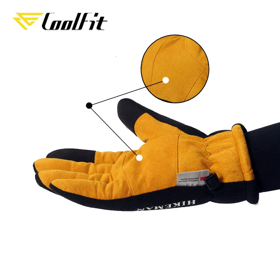 CoolFit мужские зимние лыжные перчатки женские супер теплые с сенсорным экраном