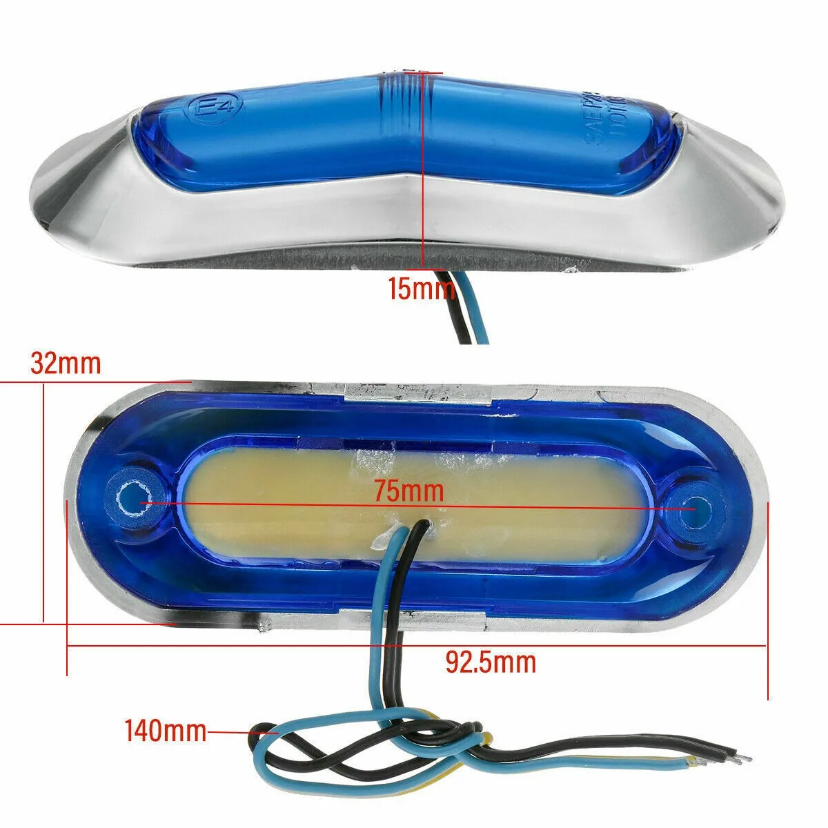 

Durable Lights Side Marker 2500-5000K 4W Blue Car RV Truck Trailer Pickup