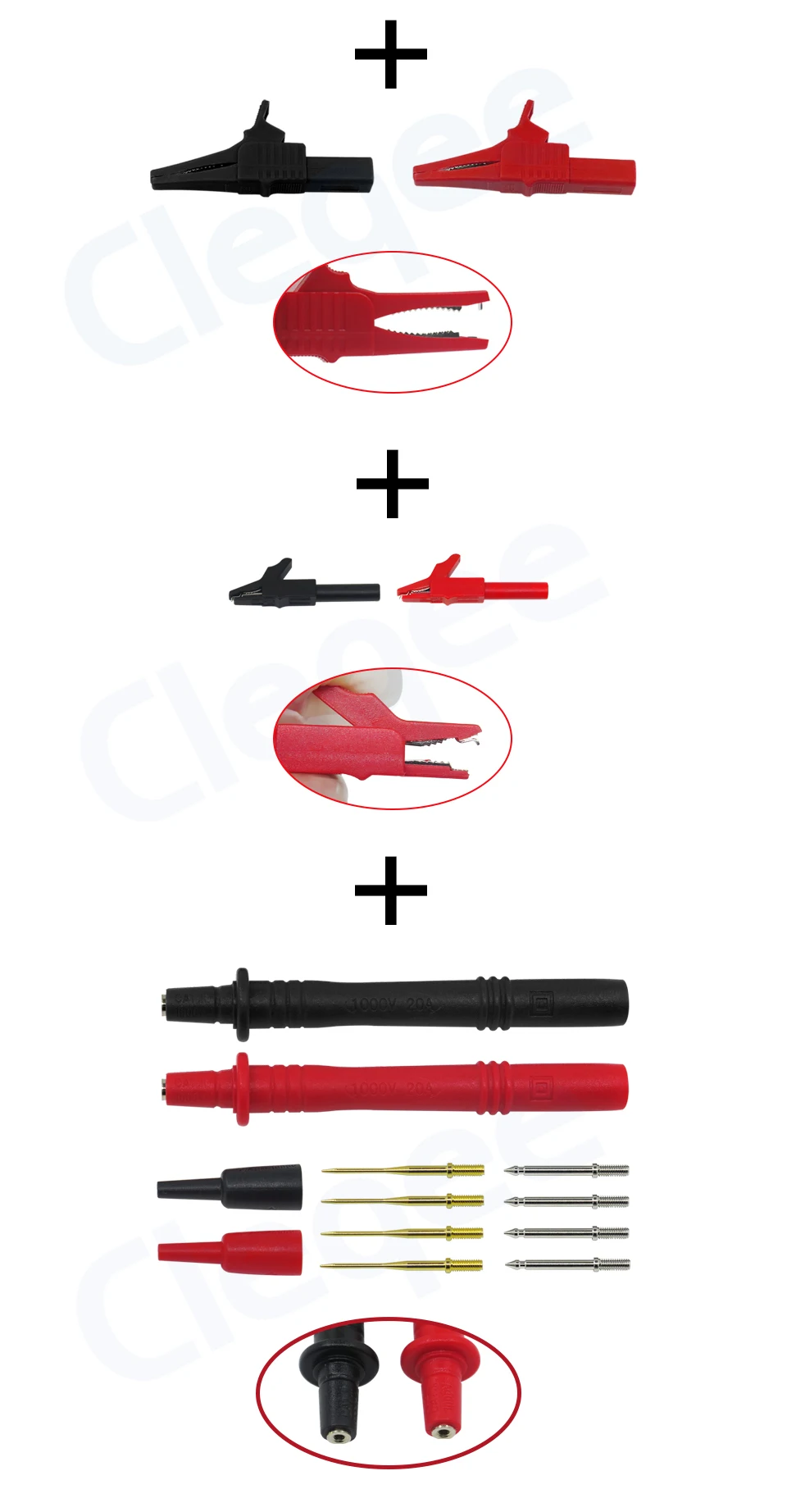 Cleqee P1800A BNC электронный специализированный набор тестовых проводов, тестовые булавки, зажим аллигатора для мультиметра, автомобильный тестовый зонд, набор проводов