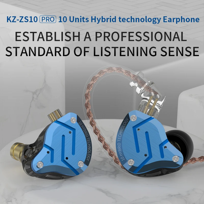 KZ ZS10 Pro наушники с шумоподавлением 4BA+ 1DD Hybrid 10 единиц драйвера HIFI бас наушники в ухо монитор наушники металлическая гарнитура