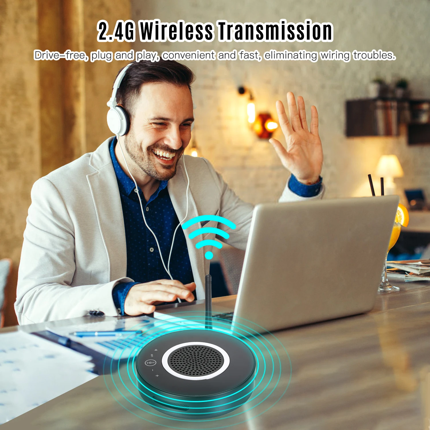 Беспроводной конференц-микрофон 2 4G всенаправленный микрофон громкоговоритель 6