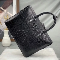 exotic genuine alligator skin businessmen large portfolio briefcase handbag authentic crocodile leather male cross shoulder bag