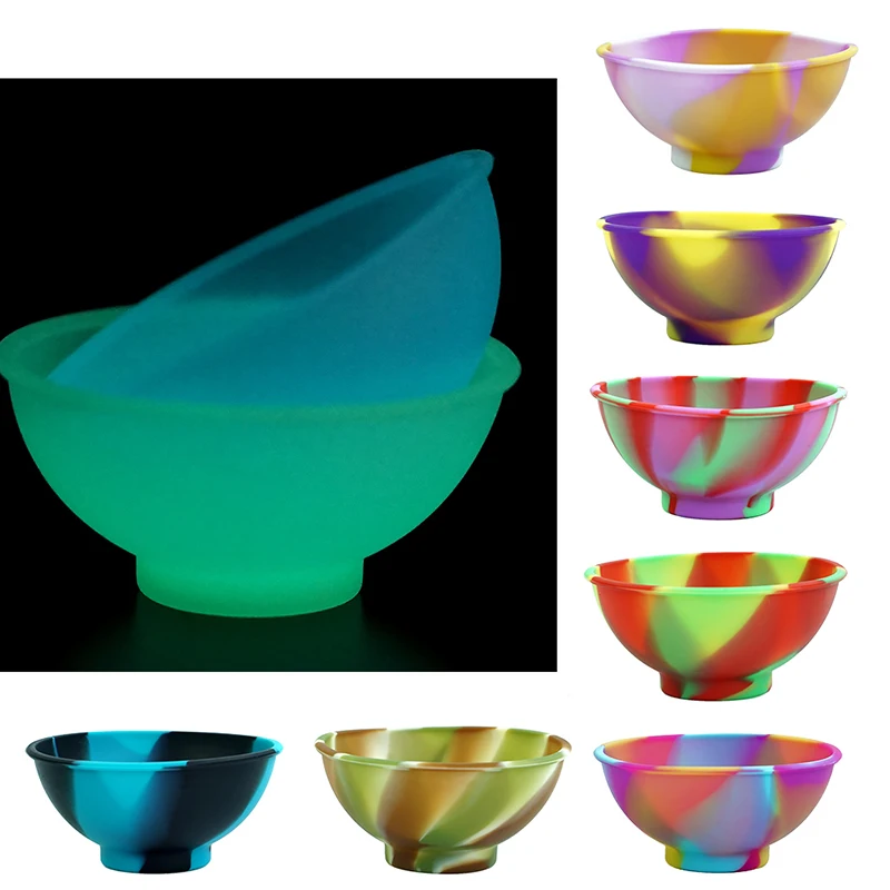 

10pcs Non stick Silicone wax container Bowl concentrate blending silicone bowl for mixing grind smoke and rolling cigarette