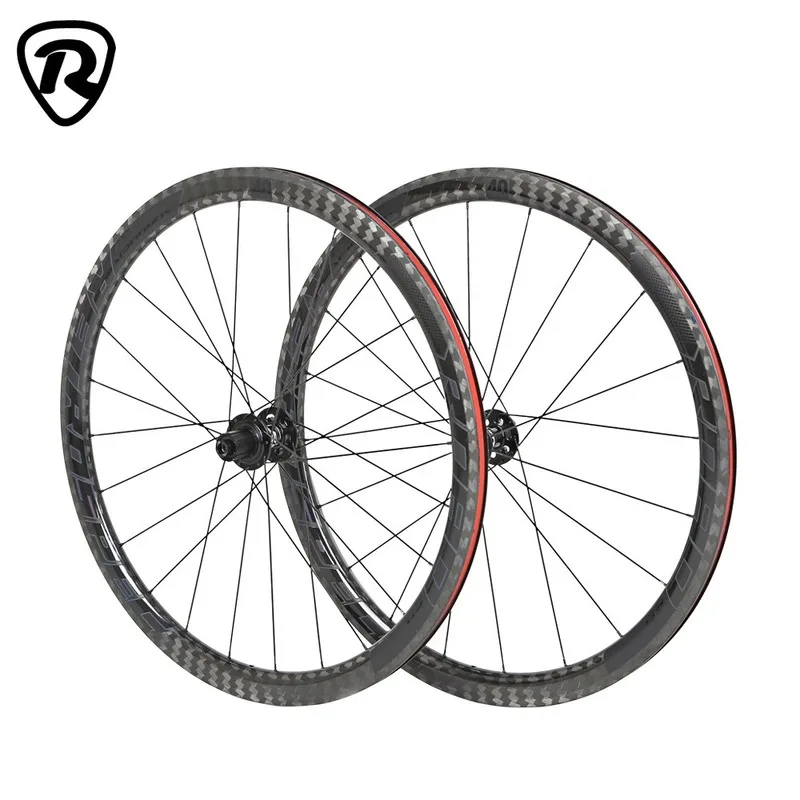 

RS carbon fiber road wheel set disc brake700Cwheel set carbon coated four-axis straight pull24-hole bicycle rim road bike wheels