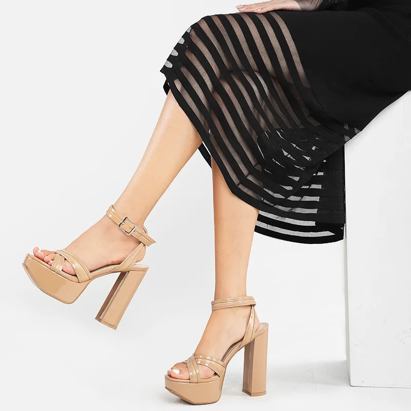 

Asumer 2021 New Arrive Sandals Women European Style High Heels Party Shoes Platform Sandals Top Quality Rome Sandals Ladies
