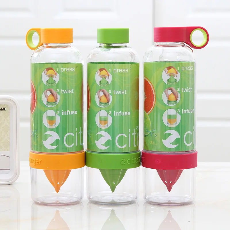 Модная Спортивная бутылка для питьевой воды шейкер лимонного сока ручная