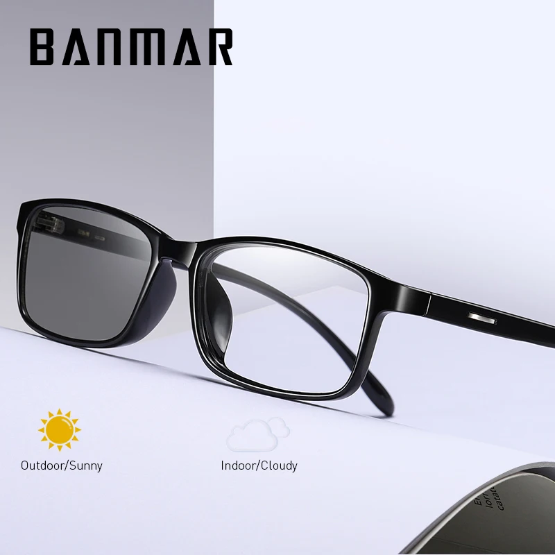 

BANMAR Photochromic Blue Light Blocking Glasses Men Women Reduce Eye Fatigue Ultralight Flexible TR90 Computer Eyewear UV400