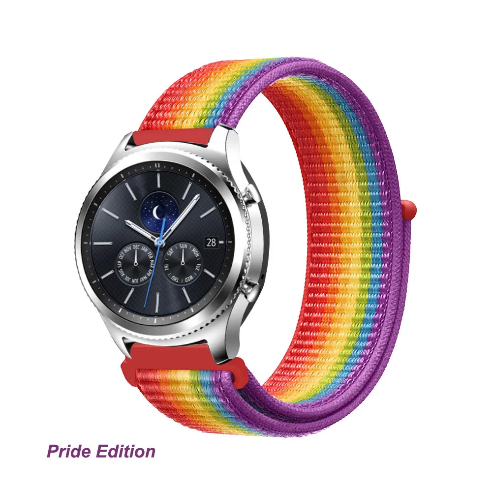 Pride Edition 39 Galaxy watch band для samsung galaxy watch 46 мм 42 мм active 2 gear s3/huawei watch gt 2 ремешок 20 22 мм спортивный нейлоновый ремешок - Цвет ремешка: Pride Edition 39