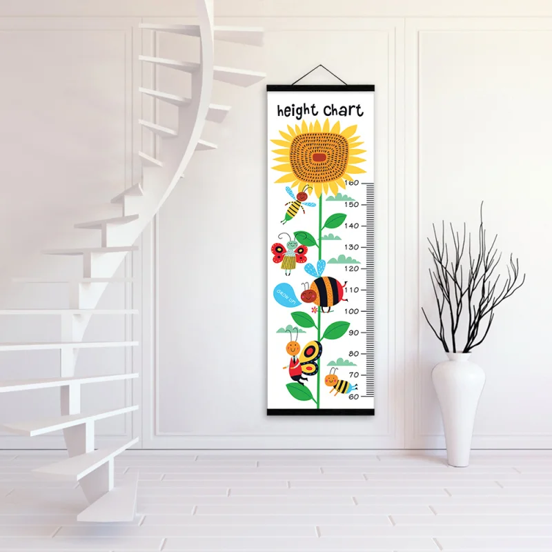 Мультяшная игрушка узор милая линейка для измерения роста деревянная настенная