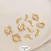 custom star and moon pendant 14k bag gold color moon star pendant diy bracelet earrings accessories