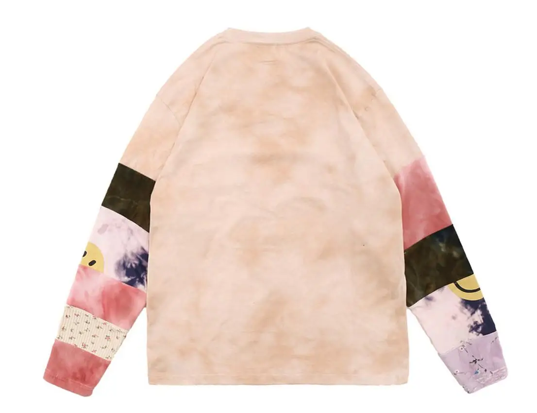 

Best Quality Tie Dye Patchwork KAPITAL T-shirts Men Women Long Sleeve T-Shirt Tops Tee