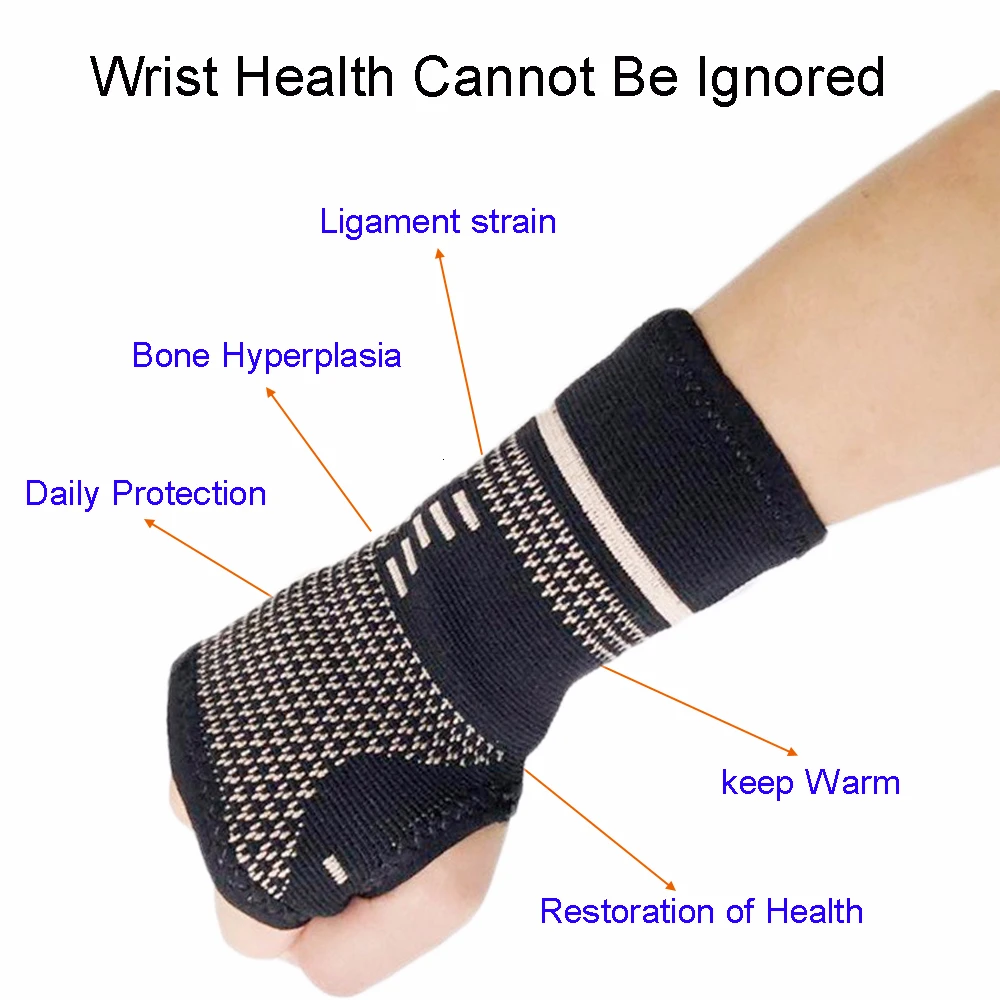 Профессиональный Браслет из меди и нейлона Спортивная компрессионная защита для