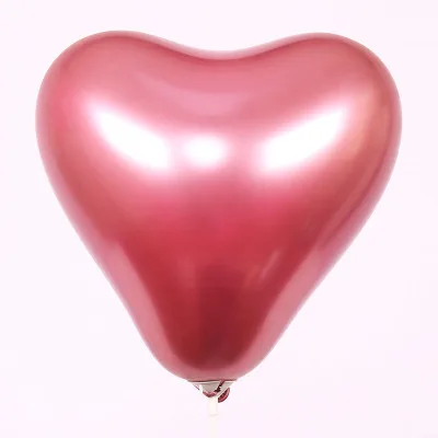 red heart 5pcs 5 шт 12-дюймовые шары из латекса цвета металлик цвета: золотистый, серебристый шарики для день рождения Свадебная вечеринка украшения в виде воздушного шарика в стиле «сделай сам» вечерние Globos - Цвет: red heart 5pcs