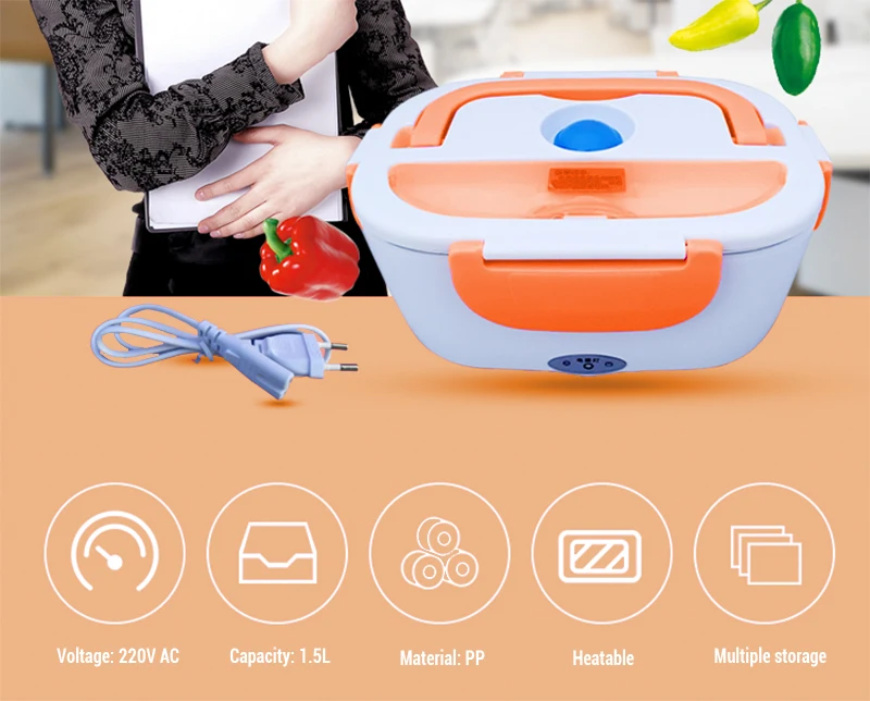 Детский Ланч-бокс Bento, 220 л, большая емкость, контейнер для еды с подогревом, портативная ручка, школьный, офисный Ланчбокс, столовая посуда
