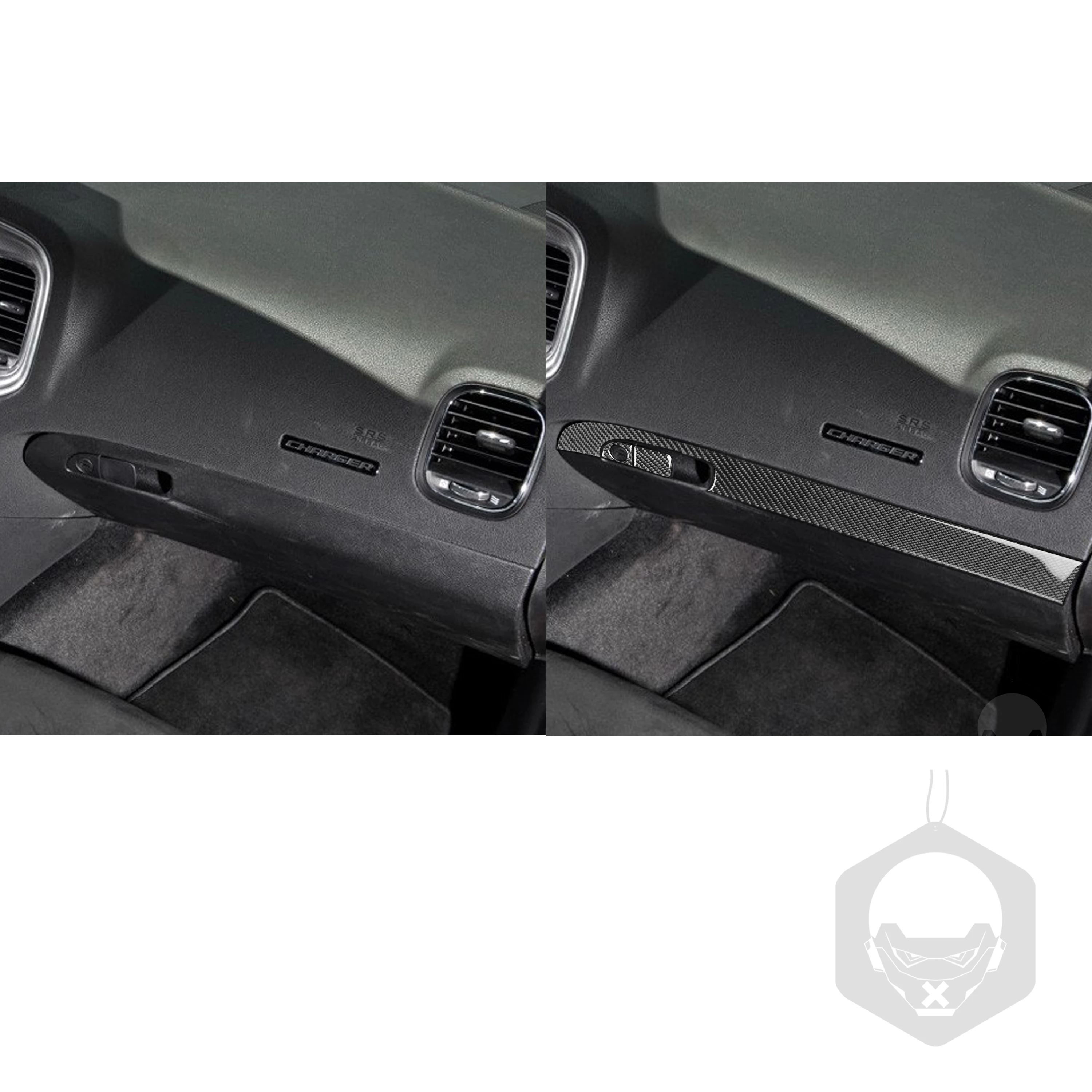 For Dodge Charger 2011-2014 Carbon Fiber Sticker Co-pilot Glove Box Trim Sticker Storage Cover Interior Car Accessories SXT SRT8
