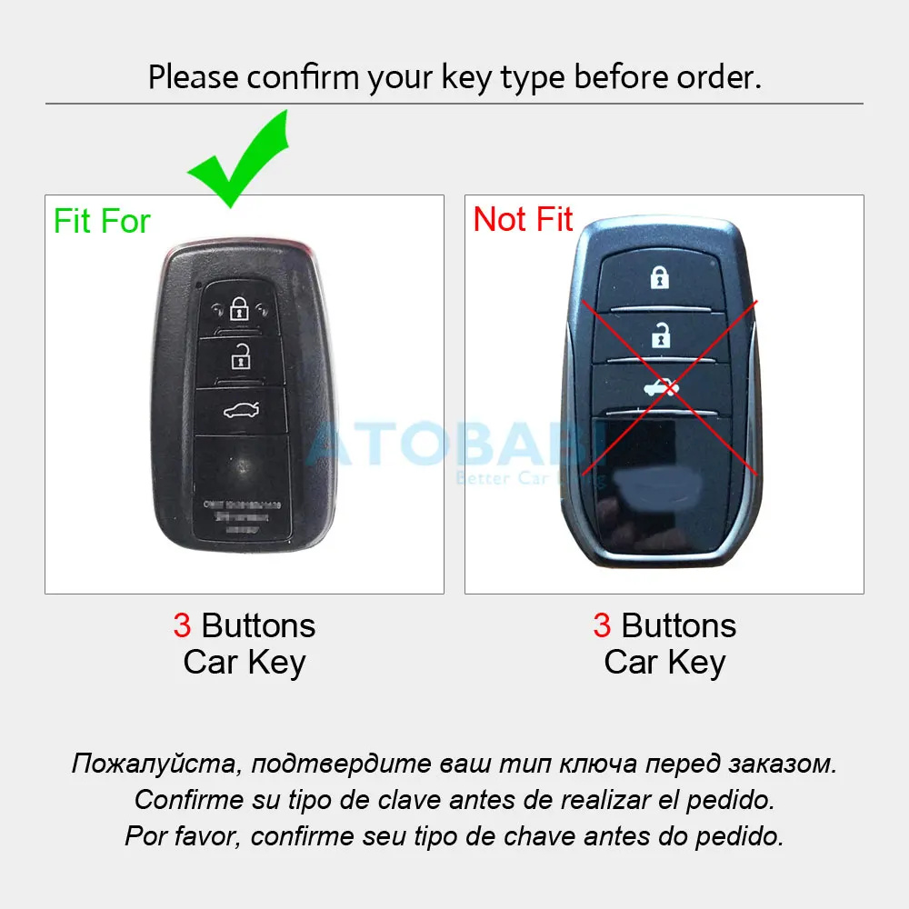Кожаный чехол для автомобильного ключа Toyota Camry 2017 2018 CHR C HR Prius Corolla RAV4 3 кнопки