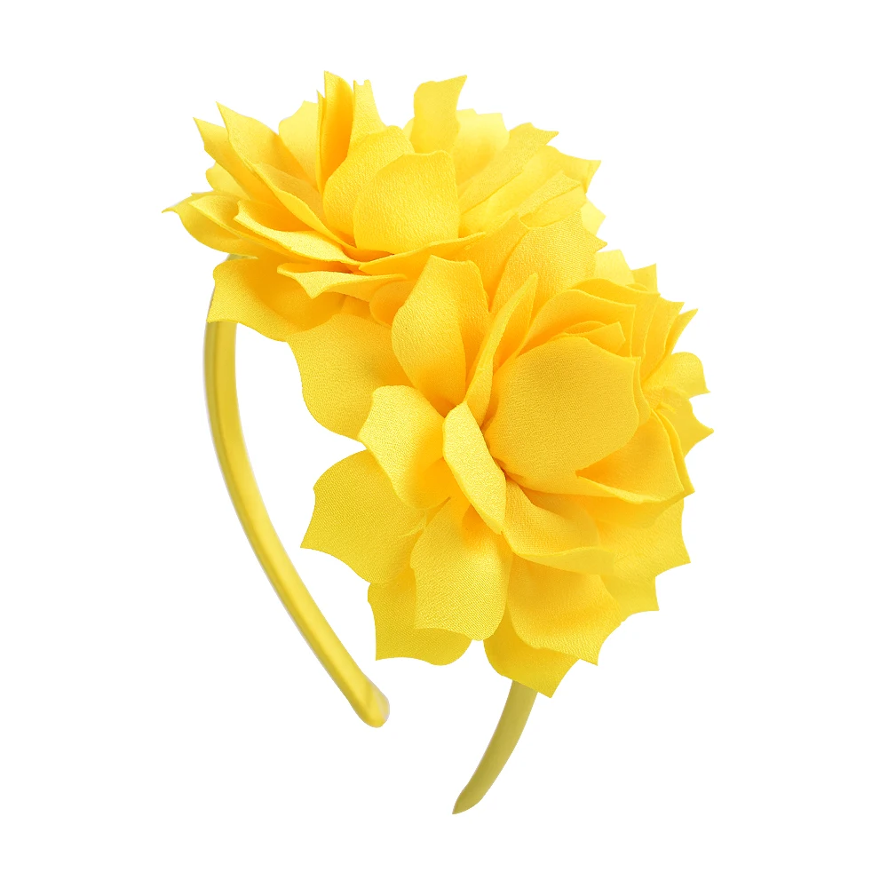 

3.7 Inch Solid Big Flower Headband Hair Band for Children Girls Bows Hair Hoop Grosgrain Ribbon Hair Accessories NEW Handmade