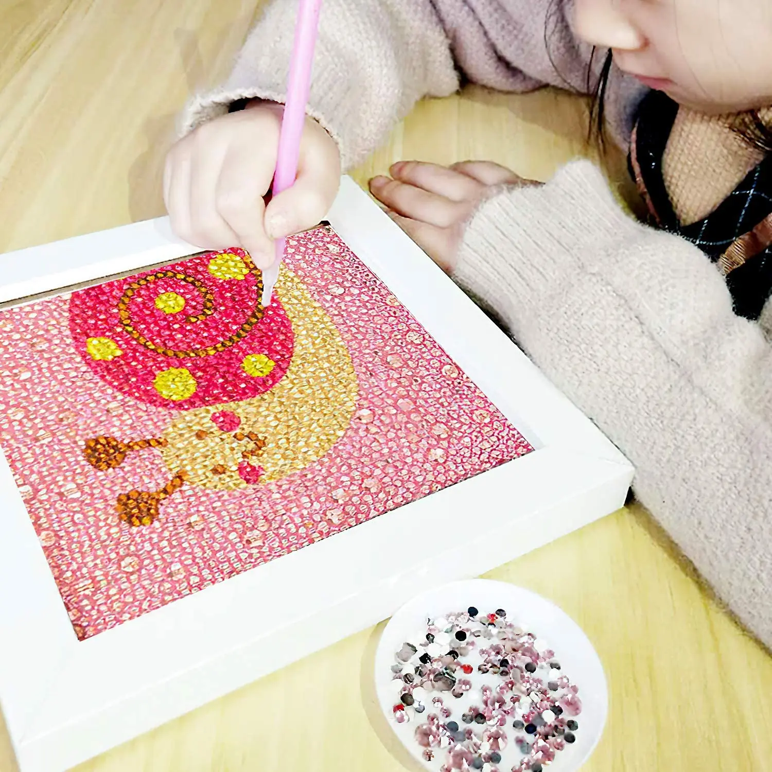 

GLCS GLAUCUS 5D Diamond Painting Kit DIY Crystal Rhinestone Art Craft Set 15*15cm Home Decor Picture with Frame for Kids Adults
