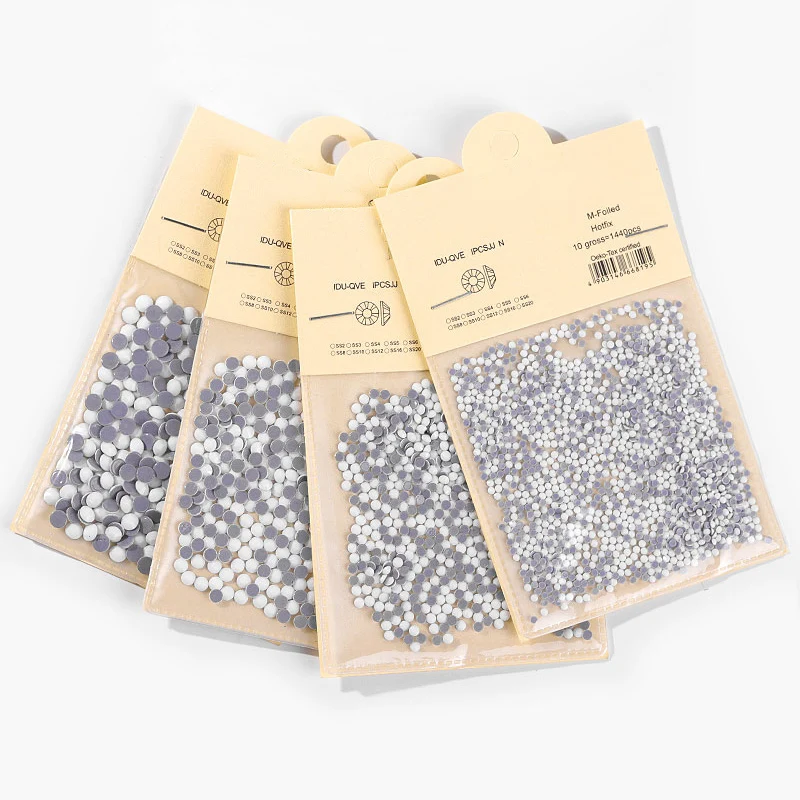 Украшение для ногтей однотонные белые стеклянные наклейки AB цветные украшения