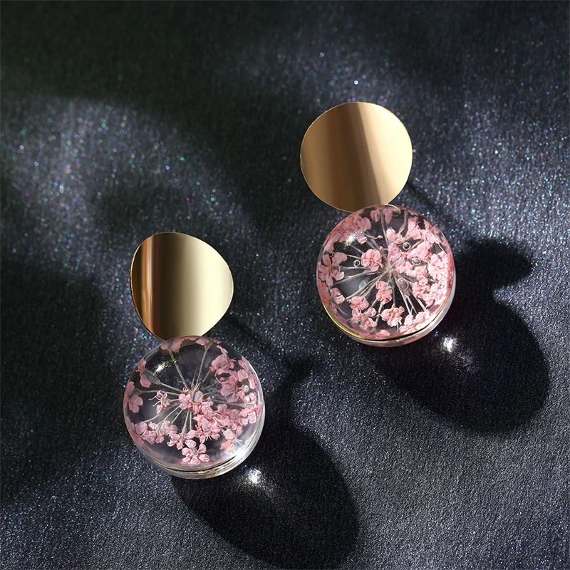 Женские серьги с блестками FNIO корейский стиль стеклянный шар Звездные