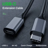 tomtif usb c extension cable support quick charge type c usb 3 1 data cable extender cord 4k hd transmission male to female