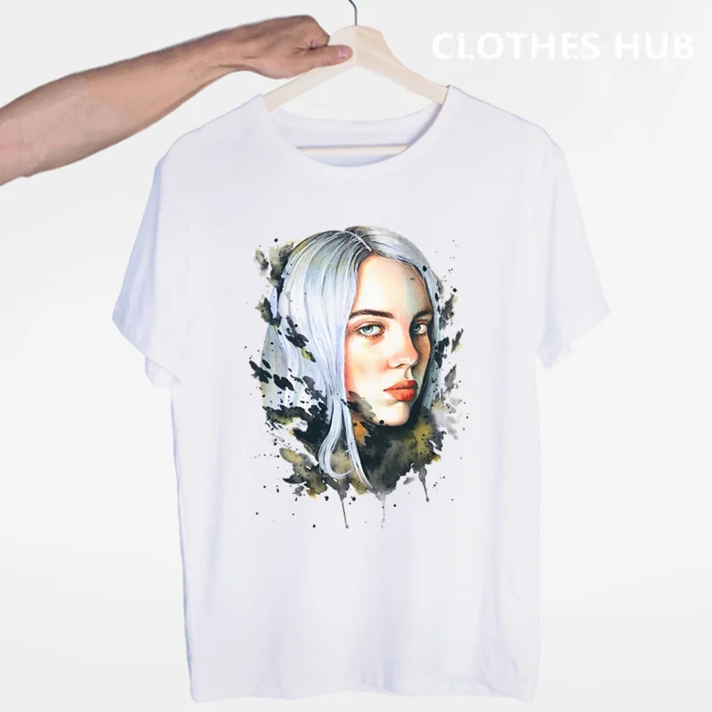 Billie Eilish футболка с круглым вырезом и короткими рукавами Летняя Повседневная модная футболка унисекс для мужчин и женщин