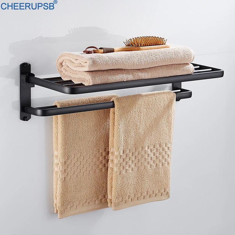 Винтажный черный держатель для ванной комнаты алюминиевая полка банных