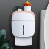 wall mounted toilet paper holder double layer waterproof tray roll tube toilet paper storage tissue box shelf bathroom product
