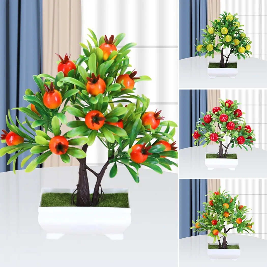 

Creative Simulation Potted Plants Indoor Home Decoration Artificial Green Plants Bonsai Living Room Bedroom Decoration Ornaments