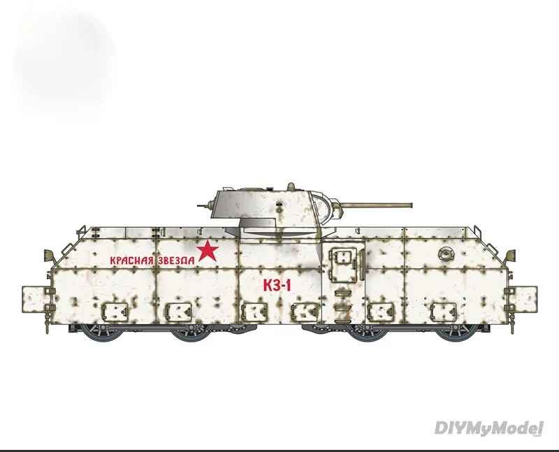Зимнее покрытие Бумага модель советского KZ1 поезд пистолет 1:87 DIY ручной работы