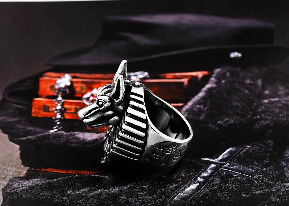 BEIER кольцо в стиле Божия с головой Шакала для мужчин, уникальный Амулет из нержавеющей титана и стали, ювелирные изделия викинга для мужчин, BR8-363