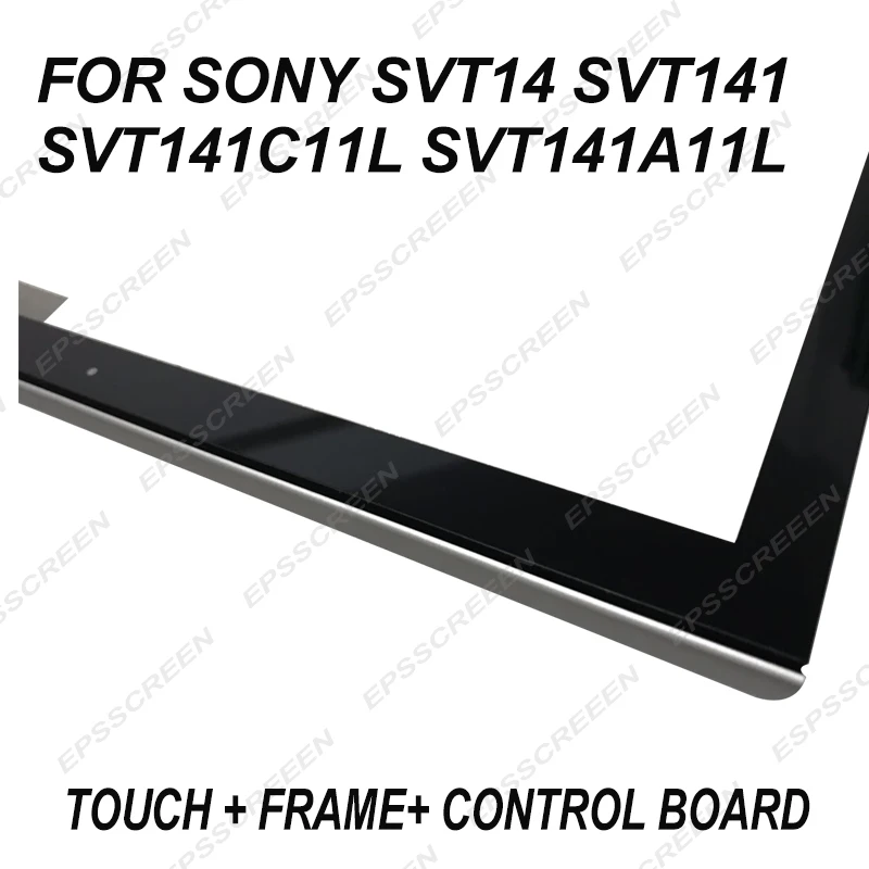 

new 14 inch for Sony vaio SVT141C11L SVT141A11L Touch screen glass with frame digitizer panel & front bezel fix replacement
