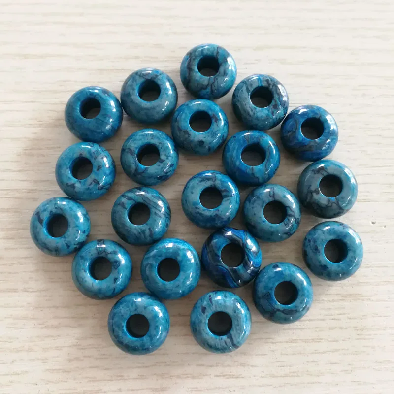 

Бусины круглые большие из натурального синего агата, 14 х8 мм, 50 шт.