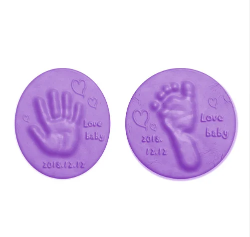 purple Детские товары детские руки ноги Inkpad сушка мягкая глина ребенок Handprint отпечаток ноги литье родитель-ребенок рука подушечка с чернилами для отпечатков - Цвет: purple