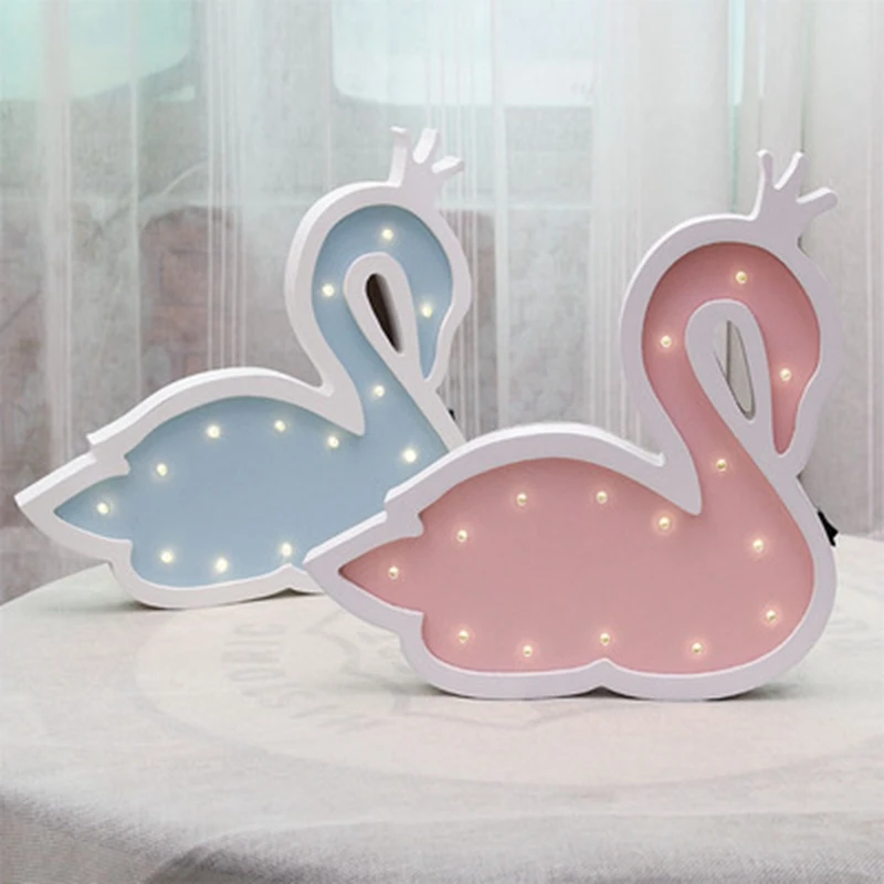 1 шт. деревянный Настольный светильник Ins Стиль Лебедь Улитка Форма Мультфильм