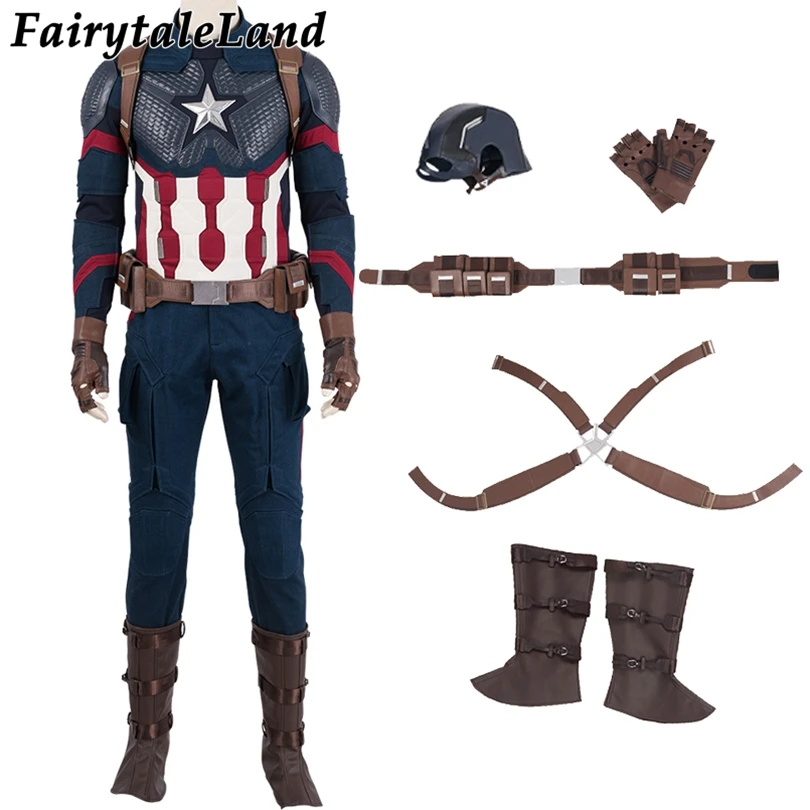 

Кино, заканчивающаяся игровая версия, капитан Стив Роджерс, наряд, Карнавальная одежда на Хэллоуин с чехлами для обуви