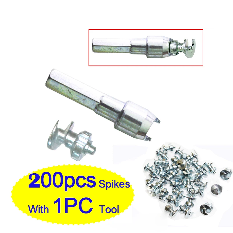 200pcs R110 16 шт. шипы, шины для велосипедной обуви, ботинок, мотоциклистов, зимние шипы для fatbike, винт в шинах, шипы, прочные, Pernos de Tornillo - Цвет: 200pcs R110