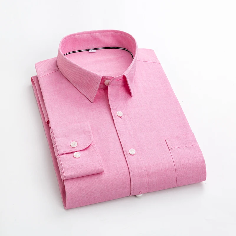 

Мужская Повседневная рубашка из ткани Оксфорд, однотонная Классическая рубашка из 100% хлопка с длинными рукавами, Азиатский Размер, Осень-зи...