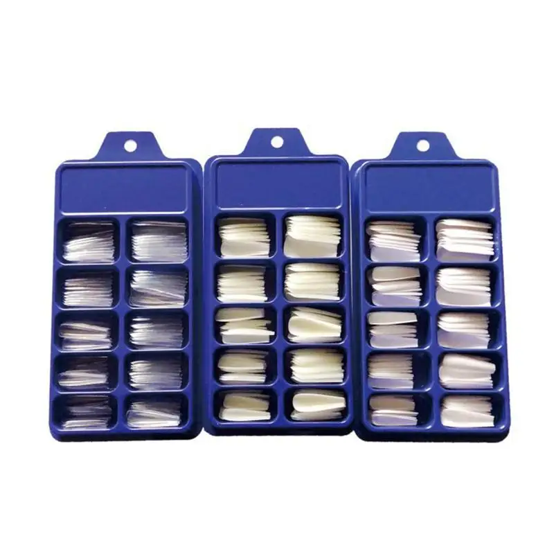 

100 Pcs/Box UV Gel Full Cover Acrylic Clear and Natural False Nail Ballerina Coffin Fake Nails DIY Manicure Tips Beauty Tools