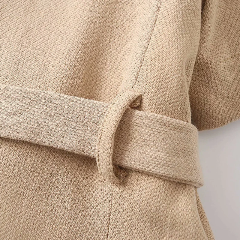 

SWEETKAMAAutumn Winter Women V-Neck Blazers Sashes Jackets Short-Sleeved Suit Jacket England Style Solid Cardigan Tops Women