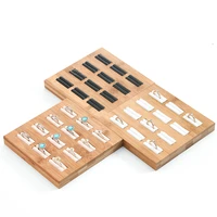 bamboo rings storage tray jewelry accessories display stand rack rings wooden organizer for teen girls room decorate