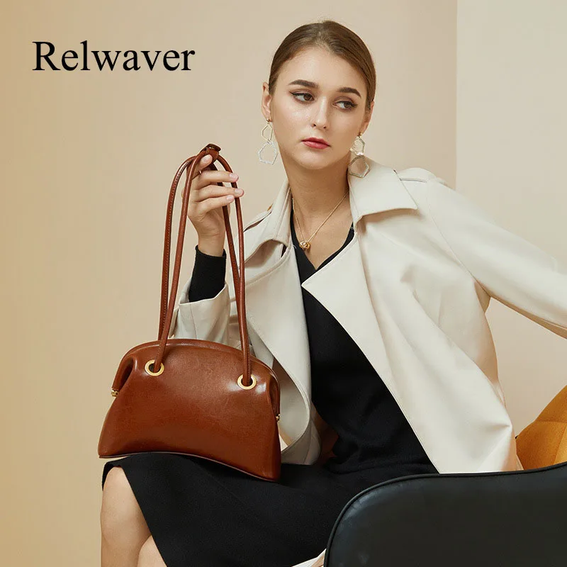 

2021 fashion shoulder bag niche design new cowhide leather women bag vintage hasp underarm bag all match brief women handbag