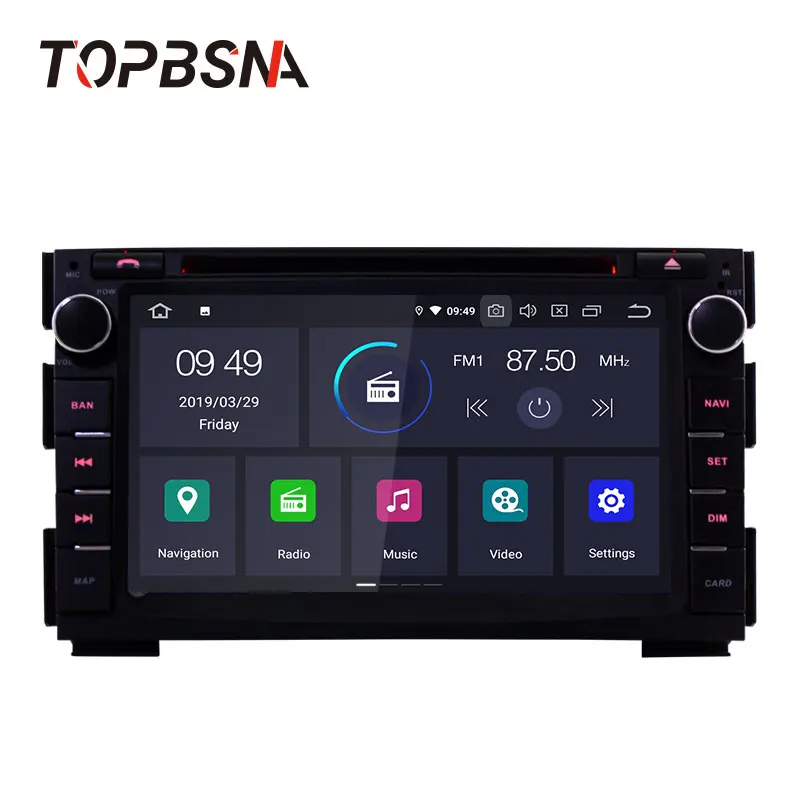 Автомобильный мультимедийный DVD плеер TOPBSNA Android 10 для KIA Ceed 2009 2012 GPS навигация 2 din