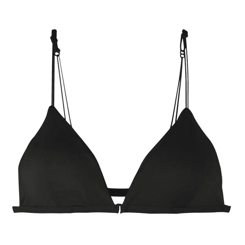 

FITWEE Sexy Backless Bra For Women Front Closure Wireless Sexy Bralette Thin Shoulder Strap Solid Color Comfort Underwear