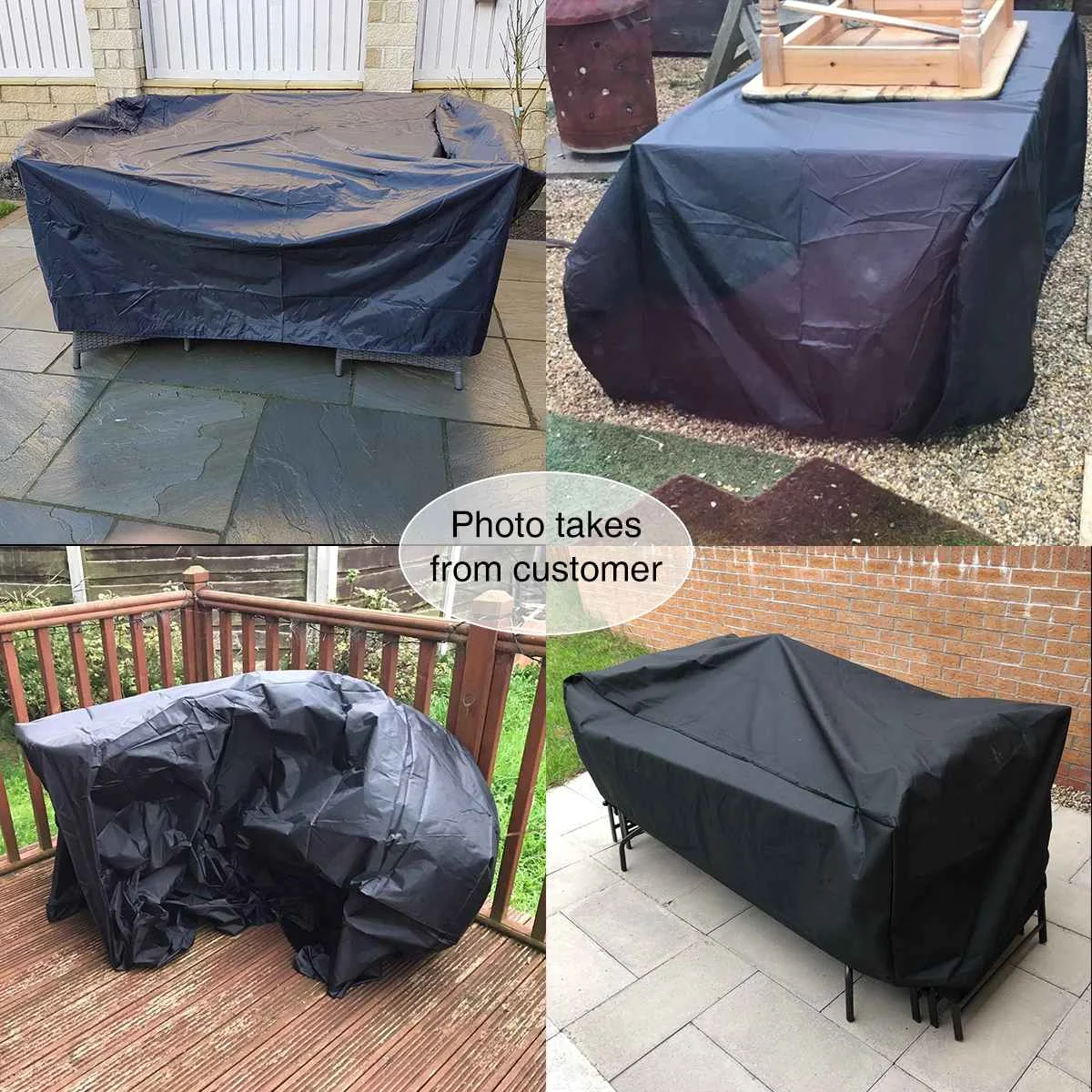 

320x160x74cm Outdoor Patio Furniture Waterproof Dust Square Patio Sofa Cover All Weather Protection Cove With 4Secure Buckles