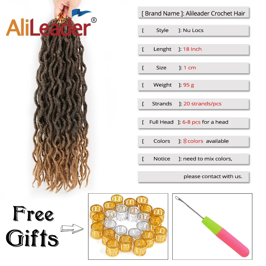 Alileader Super Nu Locs накладные крючком волосы 12 18 дюймов Ombre косички синтетические для