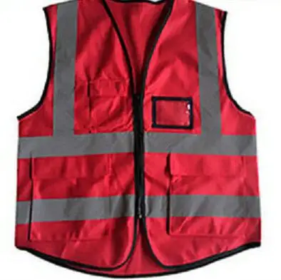 Red HI VIS жилет руководителя высокая видимость работы светоотражающий безопасности одежда топы оранжевый желтый синий красный - Цвет: Red