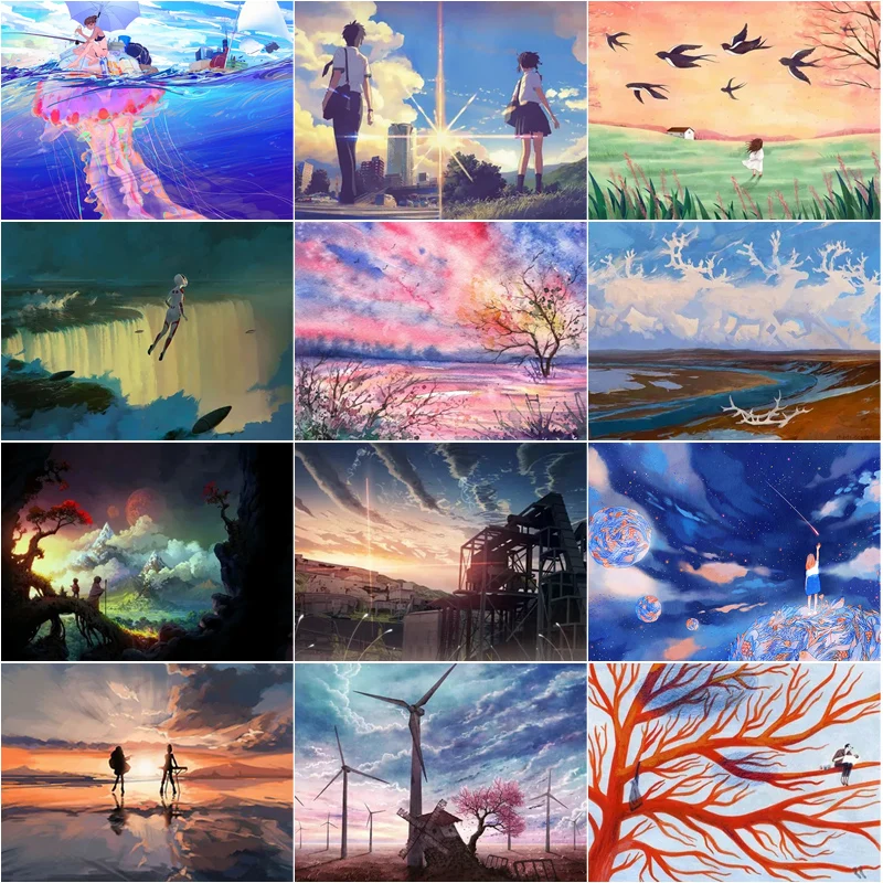 

Diamond Painting Pictures Fantastic Natural Landscape Pictures Mosaic Cross Stitch Square/round Diamond Home Rooms Wall Decorati
