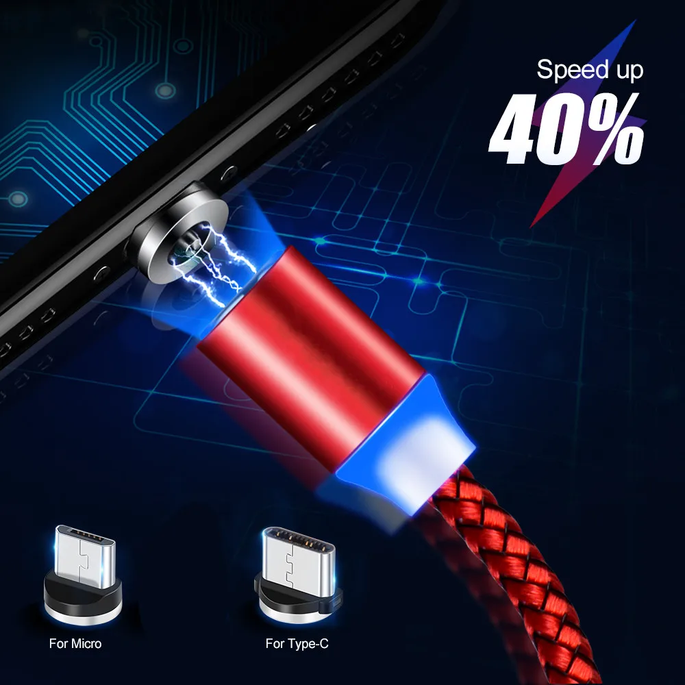 Магнитный кабель & светодиодный зарядное устройство с вилкой микро usb для samsung S4 S7